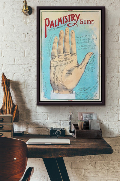 Palmistry Guide Science Wall Art Gift For Horoscope Viewer Framed Canvas Framed Prints, Canvas