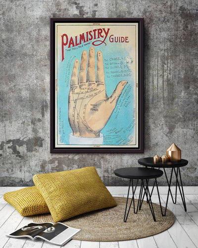 Palmistry Guide Science Wall Art Gift For Horoscope Viewer Framed Canvas Framed Prints, Canvas