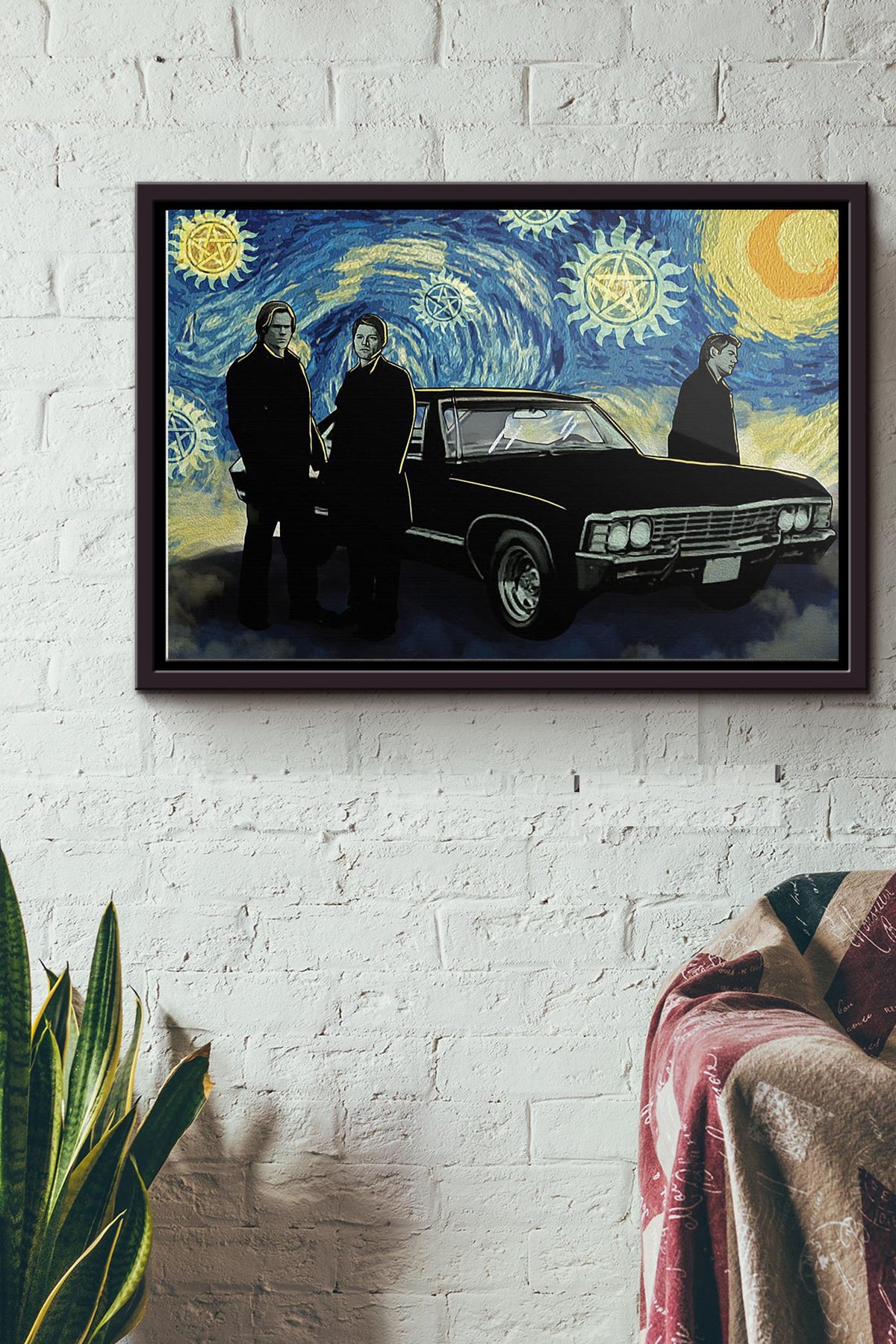 Supernatural Starry Night Van Gogh Poster n Framed Matte Canvas