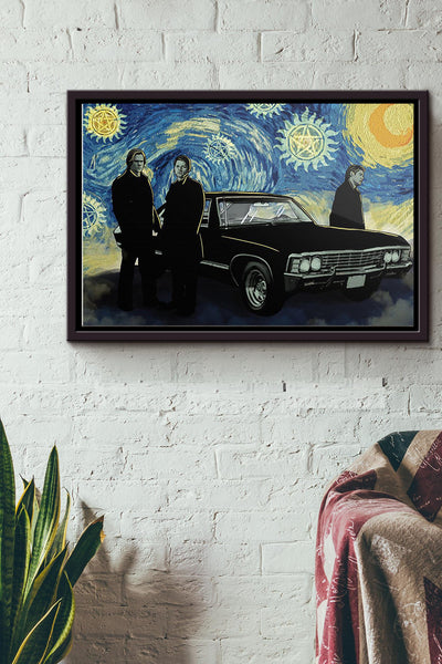 Supernatural Starry Night Van Gogh Poster n Framed Matte Canvas