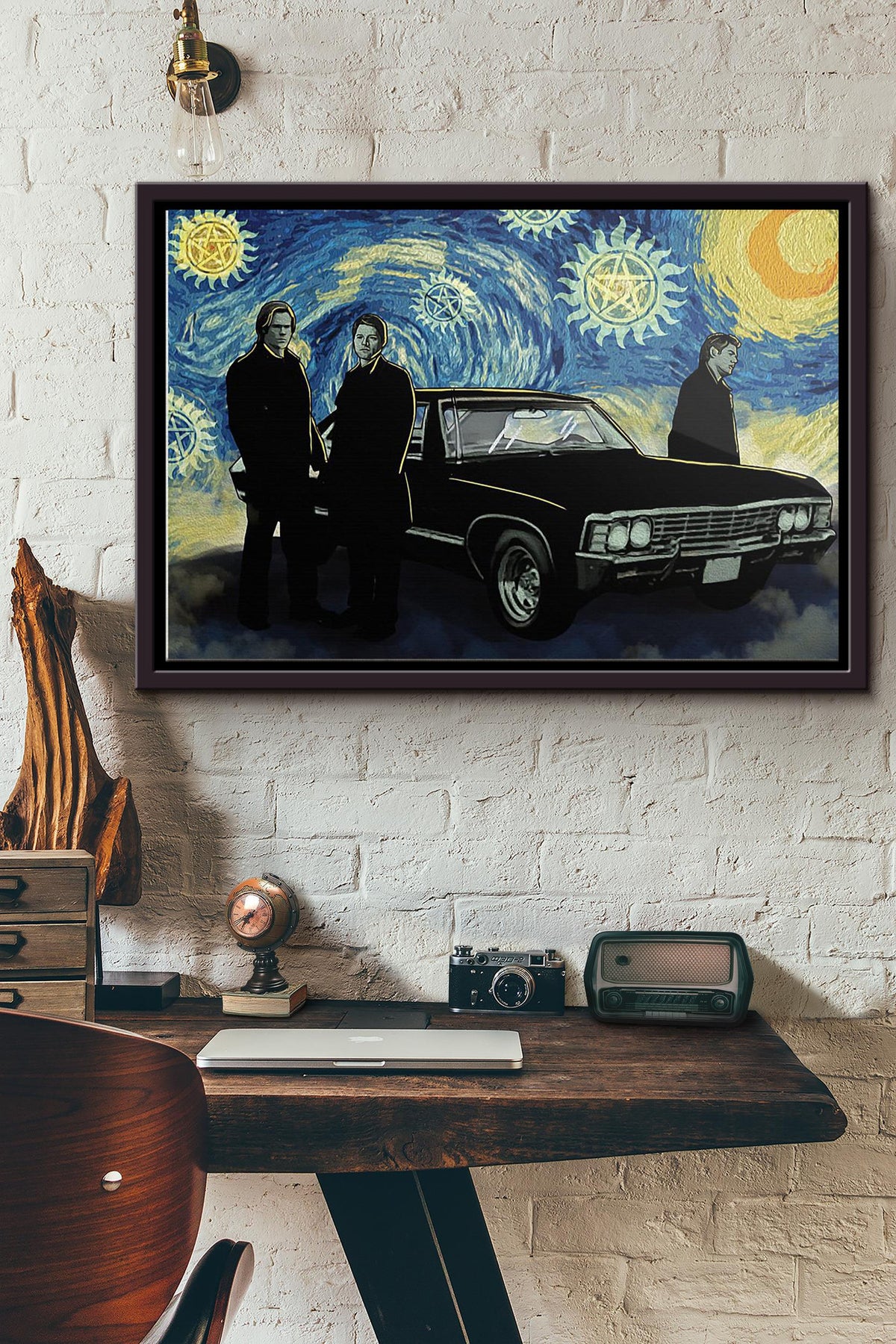 Supernatural Starry Night Van Gogh Poster n Framed Matte Canvas
