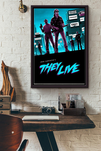 They Live Retro Print Poster Framed Matte Canvas GS20240923117