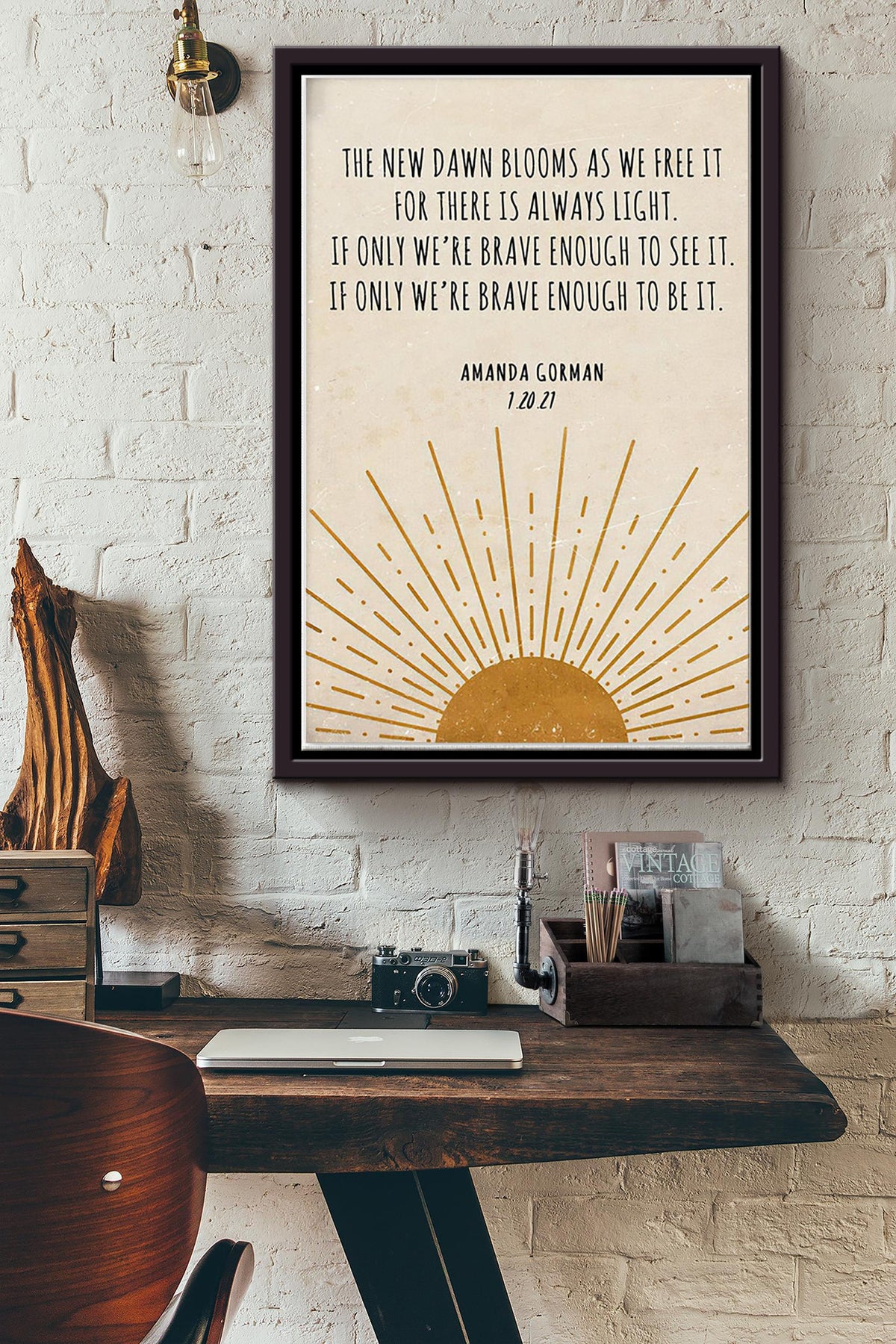 The New Dawn Amanda Gorman Poster There Is Always Light Poster Framed Matte Canvas GS20240923112