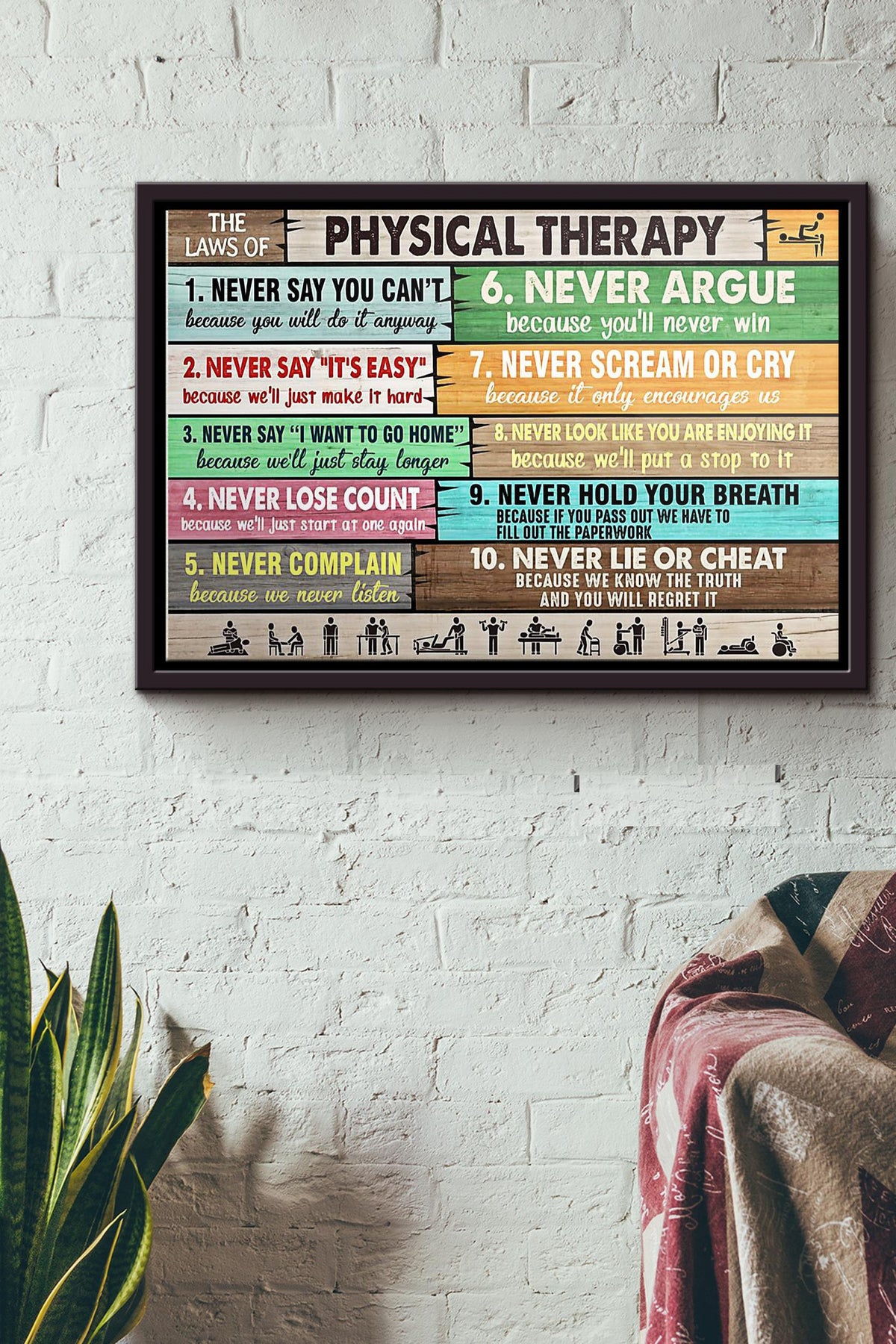 Physical Therapy Poster n Framed Matte Canvas