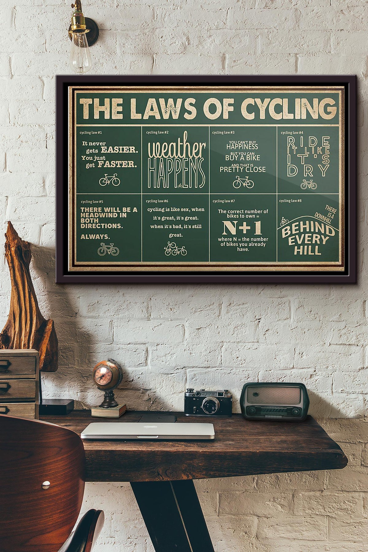 The Laws Of Cycling Poster n Framed Matte Canvas