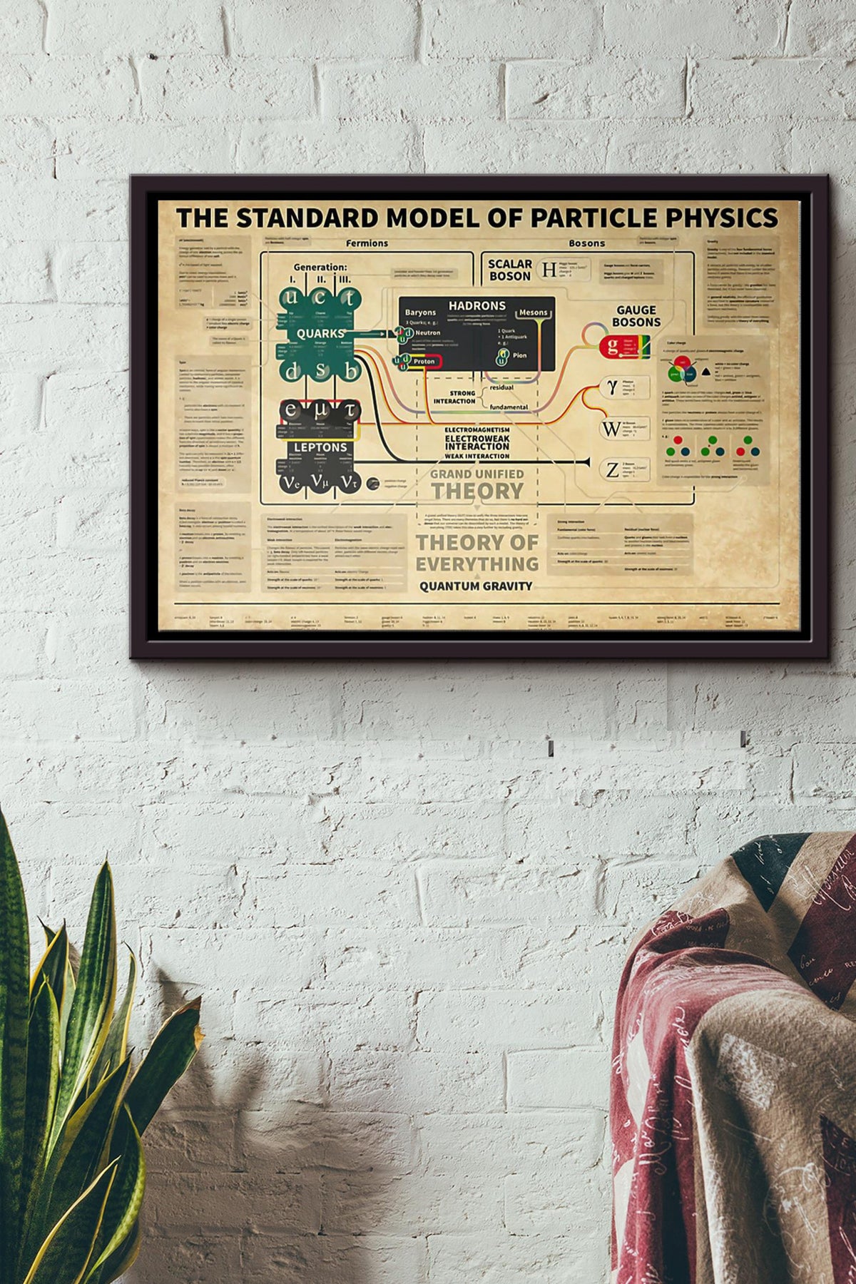 Particle Physics Poster n Framed Matte Canvas
