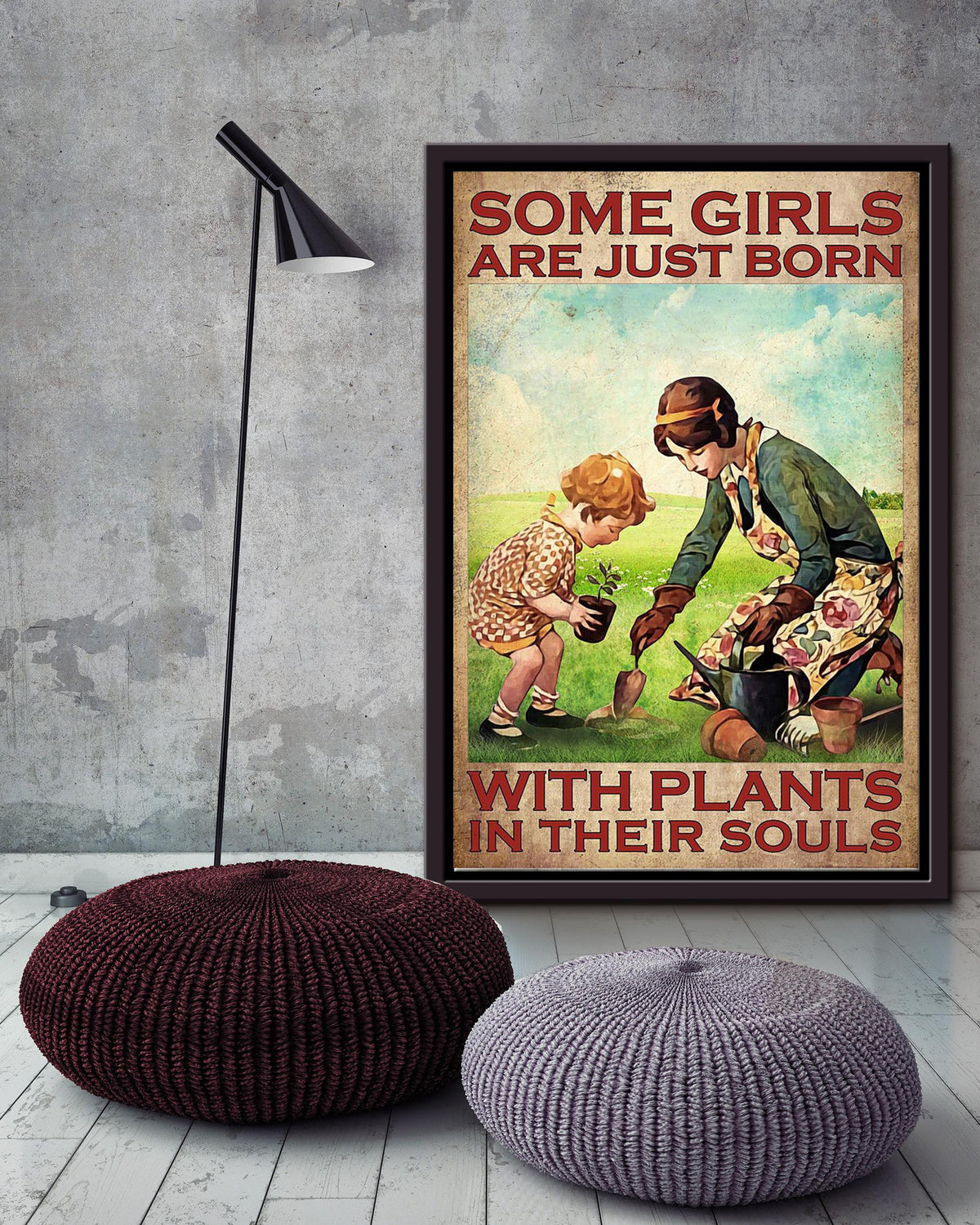 Some Girls Are Born With Plants In Souls Inspiration Wall Art Gift For Gardener Framed Canvas Framed Prints, Canvas