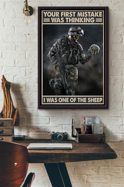Your First Mistake Was Thinking I Was A Sheep Poster Framed Matte Canvas