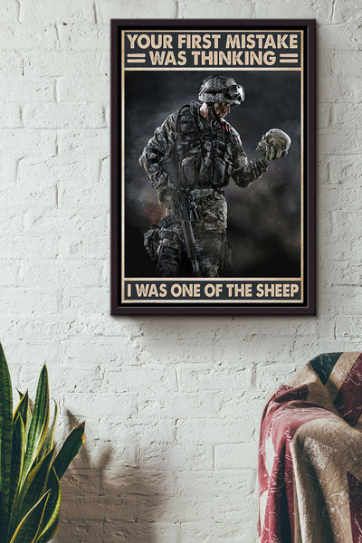 Your First Mistake Was Thinking I Was A Sheep Poster Framed Matte Canvas