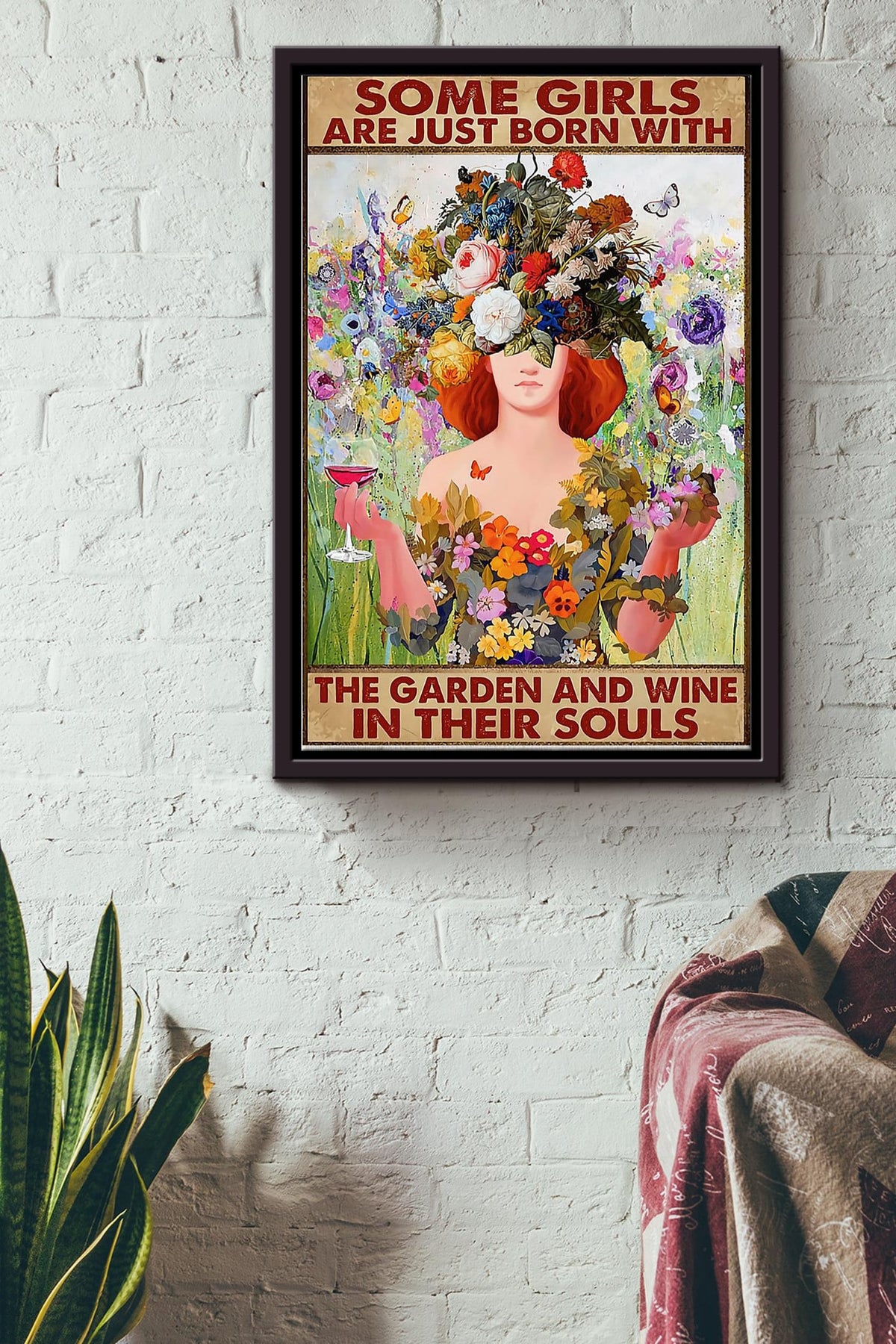 Some Girls Love Gardening And Wine Framed Matte Canvas