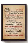 Thank You Lyrics Wall Art For  Fan Couple Valentine Framed Matte Canvas Framed Prints, Canvas