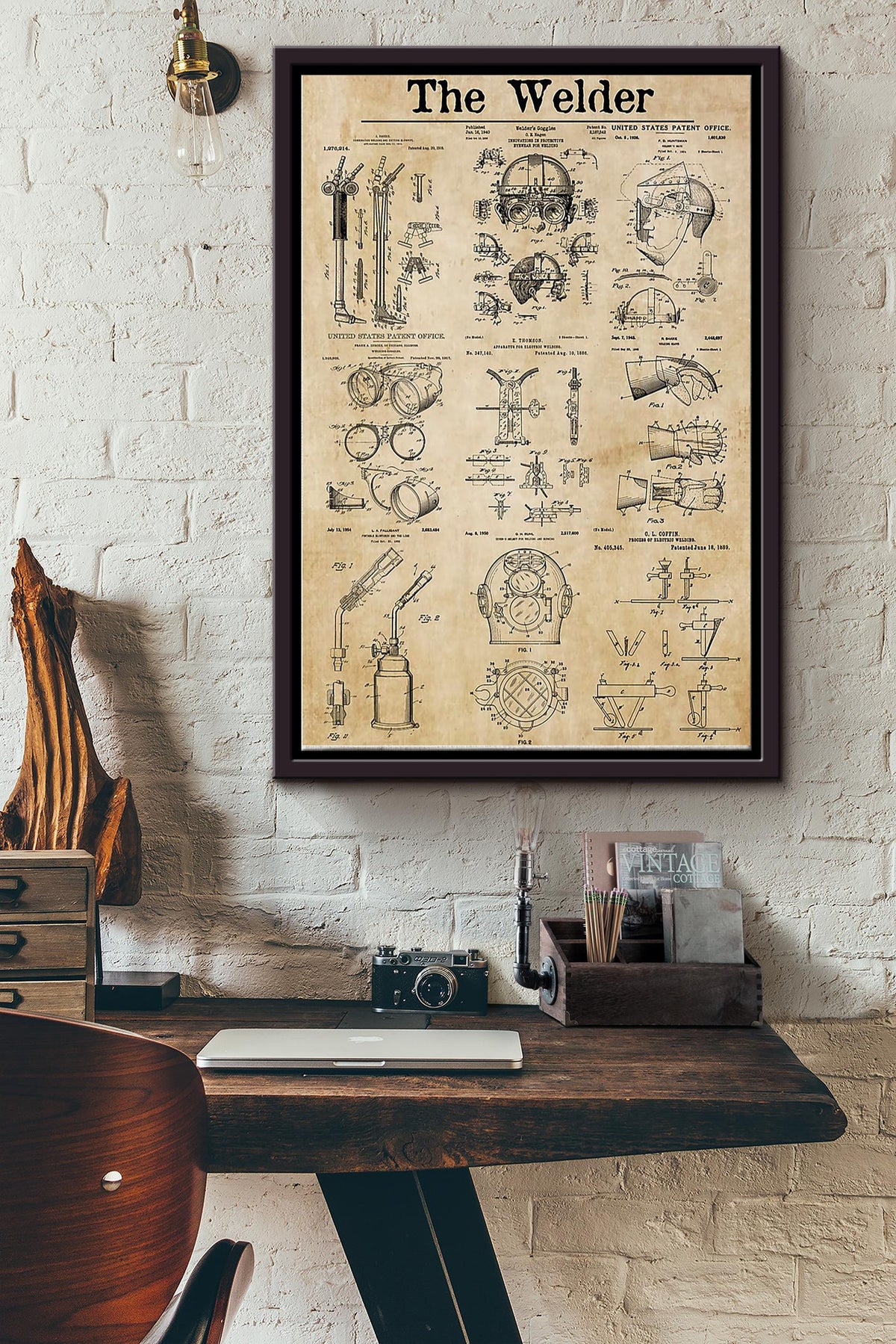 The Welders Detail Images Poster Framed Matte Canvas