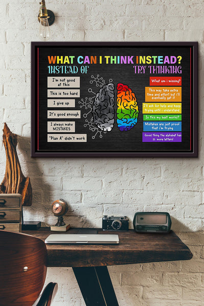 What Can I Think Instead Positive Thinking Poster n Framed Matte Canvas