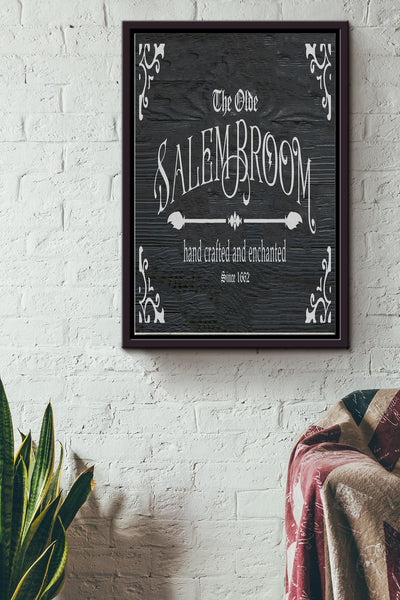 Old Salem Broom Halloween Custom Print Canvas Wall Art Poster Anniversary Birthday Christmas Housewarming Gift Home Decor Framed Matte Canvas Framed Prints, Canvas