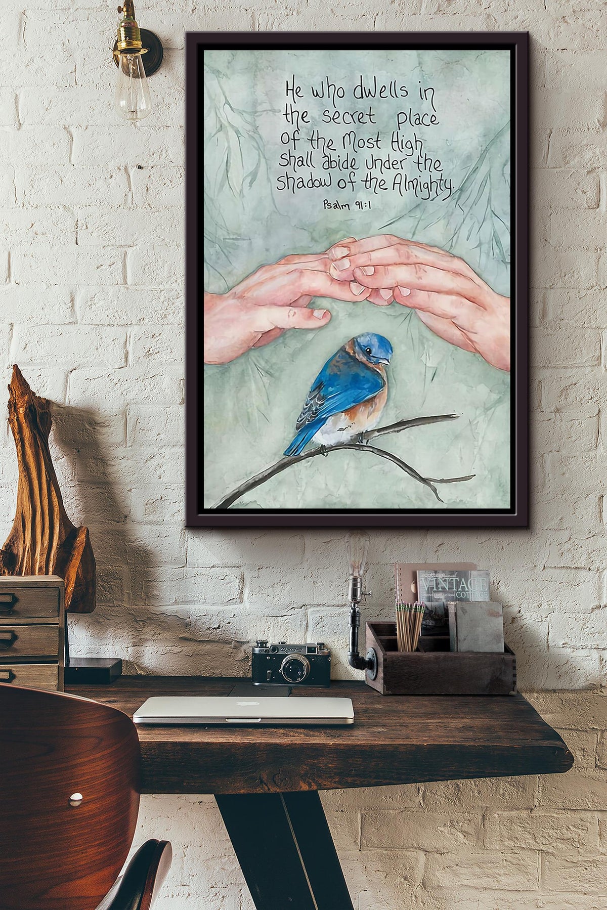 Psalm Memorial Quote Gift For Christant In Memorial Day Framed Canvas