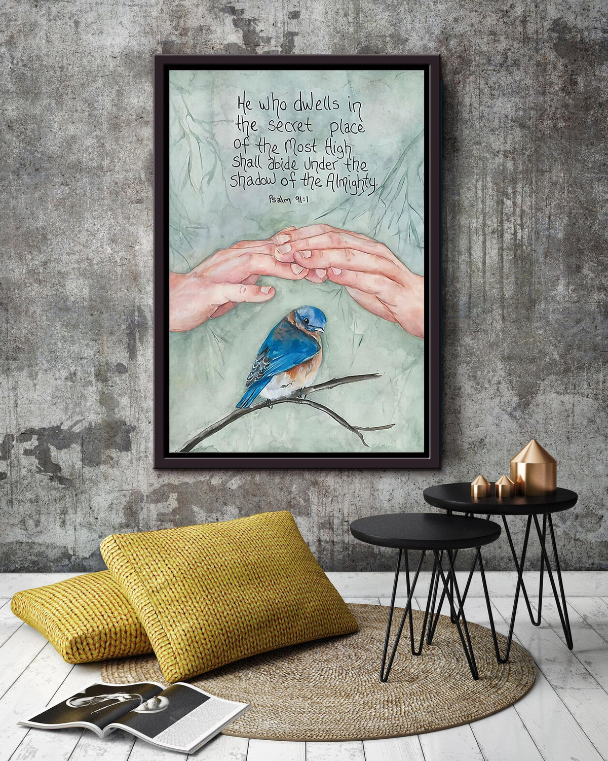 Psalm Memorial Quote Gift For Christant In Memorial Day Framed Canvas