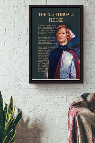 The Nightingale Pledge For Proud Cna Poster Framed Matte Canvas