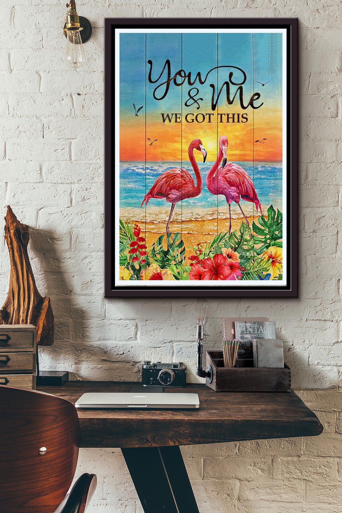 You And Me We Got This Poster - Animals Wall Art - Gift For Lovers Soulmate Sweetheart Sweetie Bedroom Decor Home Decor Framed Matte Canvas Framed Prints, Canvas