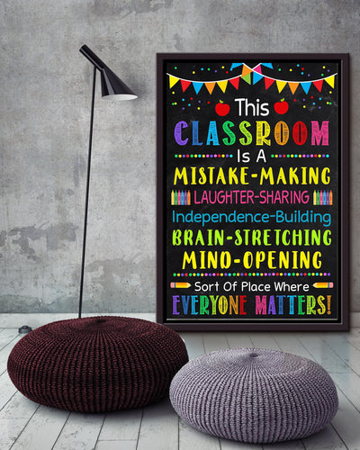 This Classroom Is Inspiration Quote Wall Art Gift For Teacher Students Nusery Framed Canvas Framed Prints, Canvas