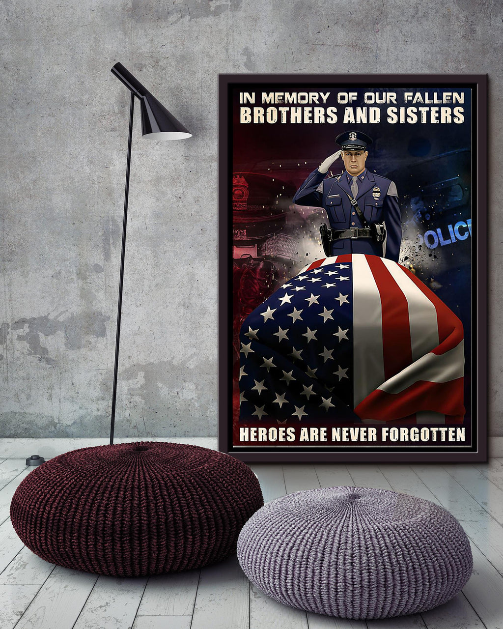 Our Fallen Brothers Will Never Be Forgotten Memorial Quote To Passed Away Police Soldier 03 Framed Canvas