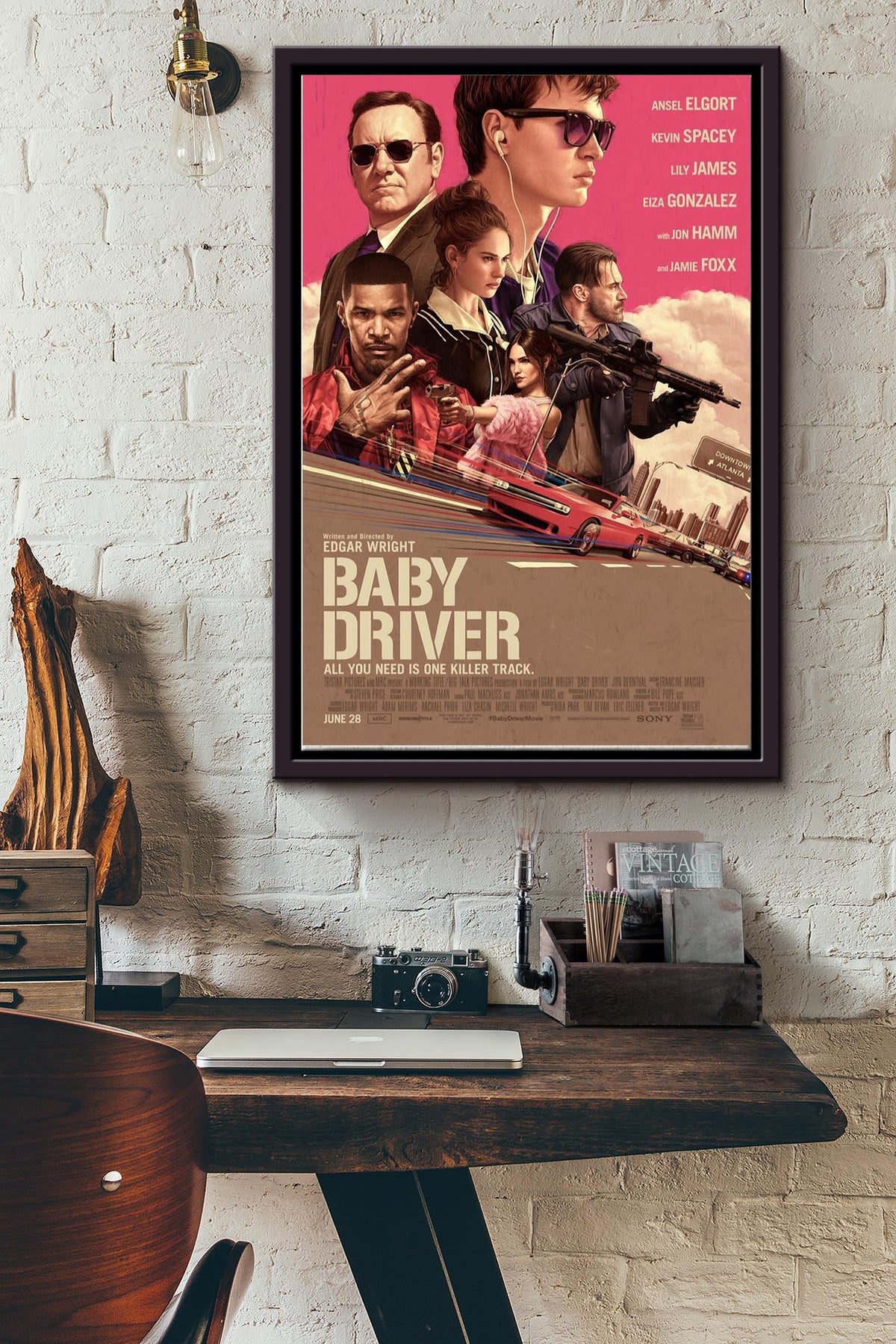 Original Baby Drive Poster Wall Art Decor Framed Matte Canvas Framed Prints, Canvas