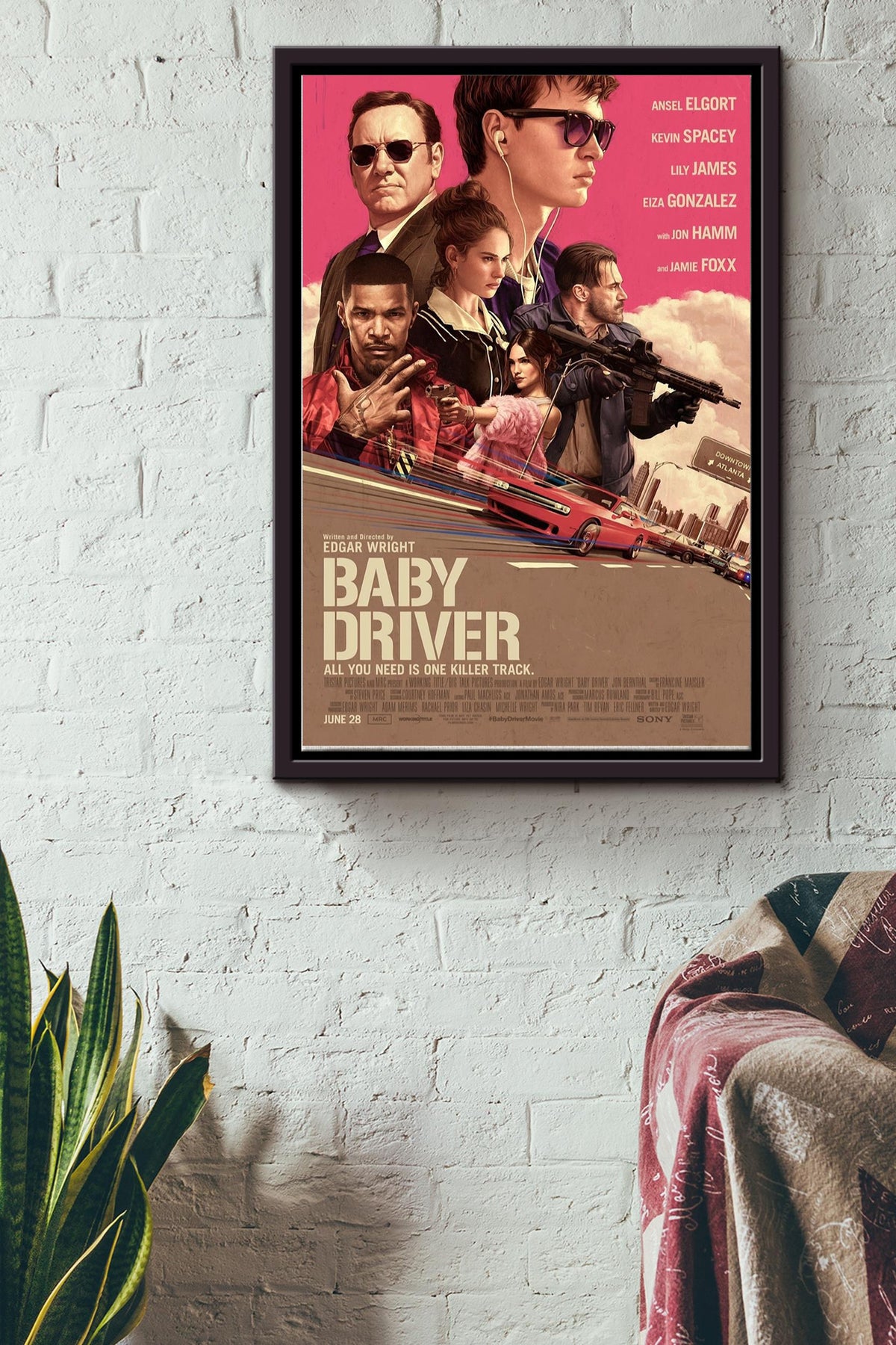 Original Baby Drive Poster Wall Art Decor Framed Matte Canvas Framed Prints, Canvas