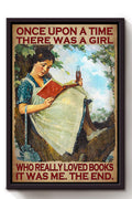 Once Upon A Time Girl Loved Books Gift For Girl Book Lover Librarian Book Club Fan Framed Canvas
