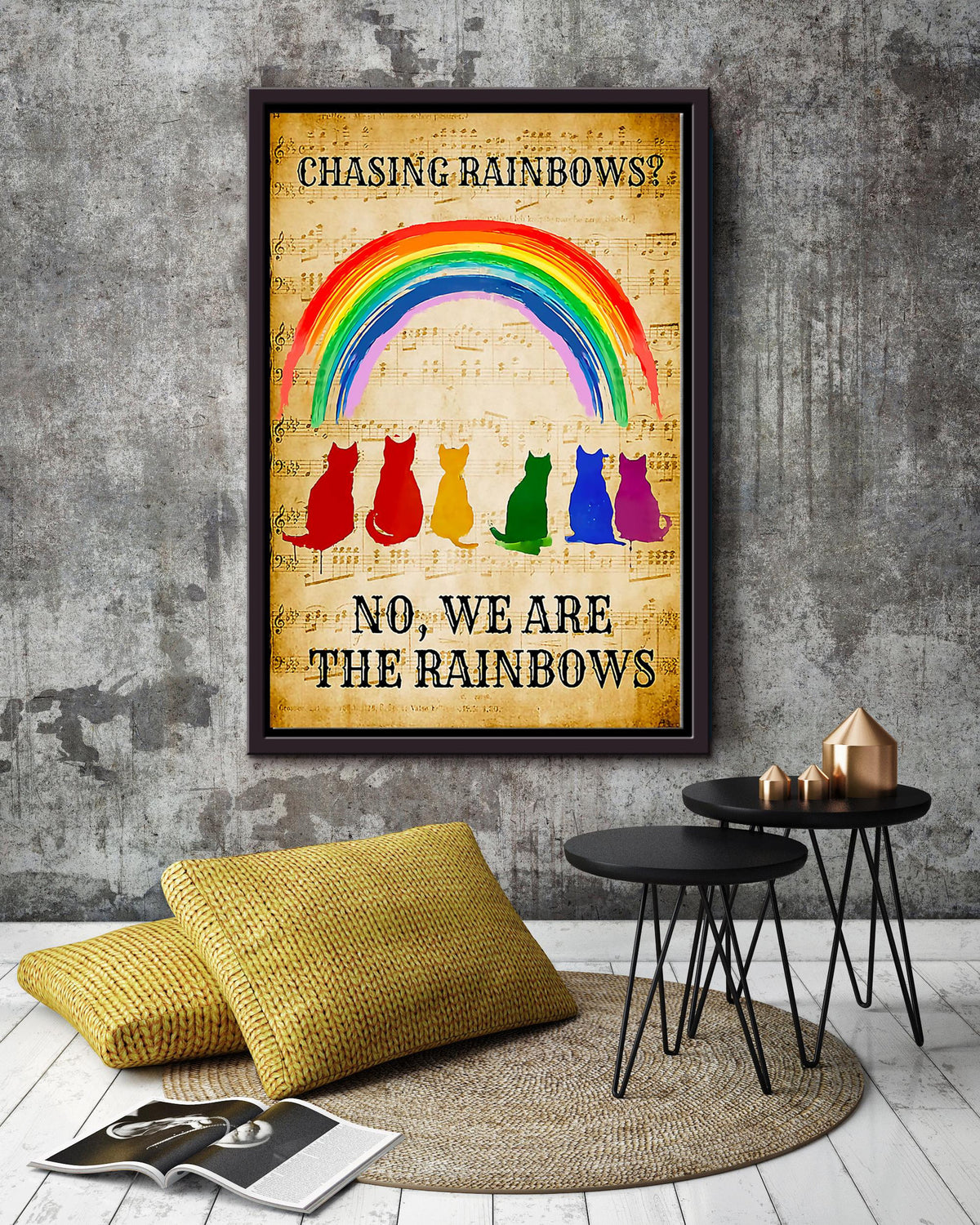 We Are The Rainbows Wall Art For Lgbt Lesbian Gay Idahot Pride Month Framed Matte Canvas Framed Prints, Canvas