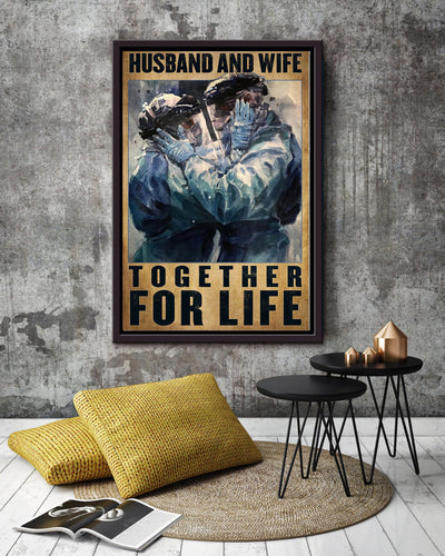 Nurse Husband And Wife Together For Life Nurse's Day Gift For Nurse Couple Framed Canvas