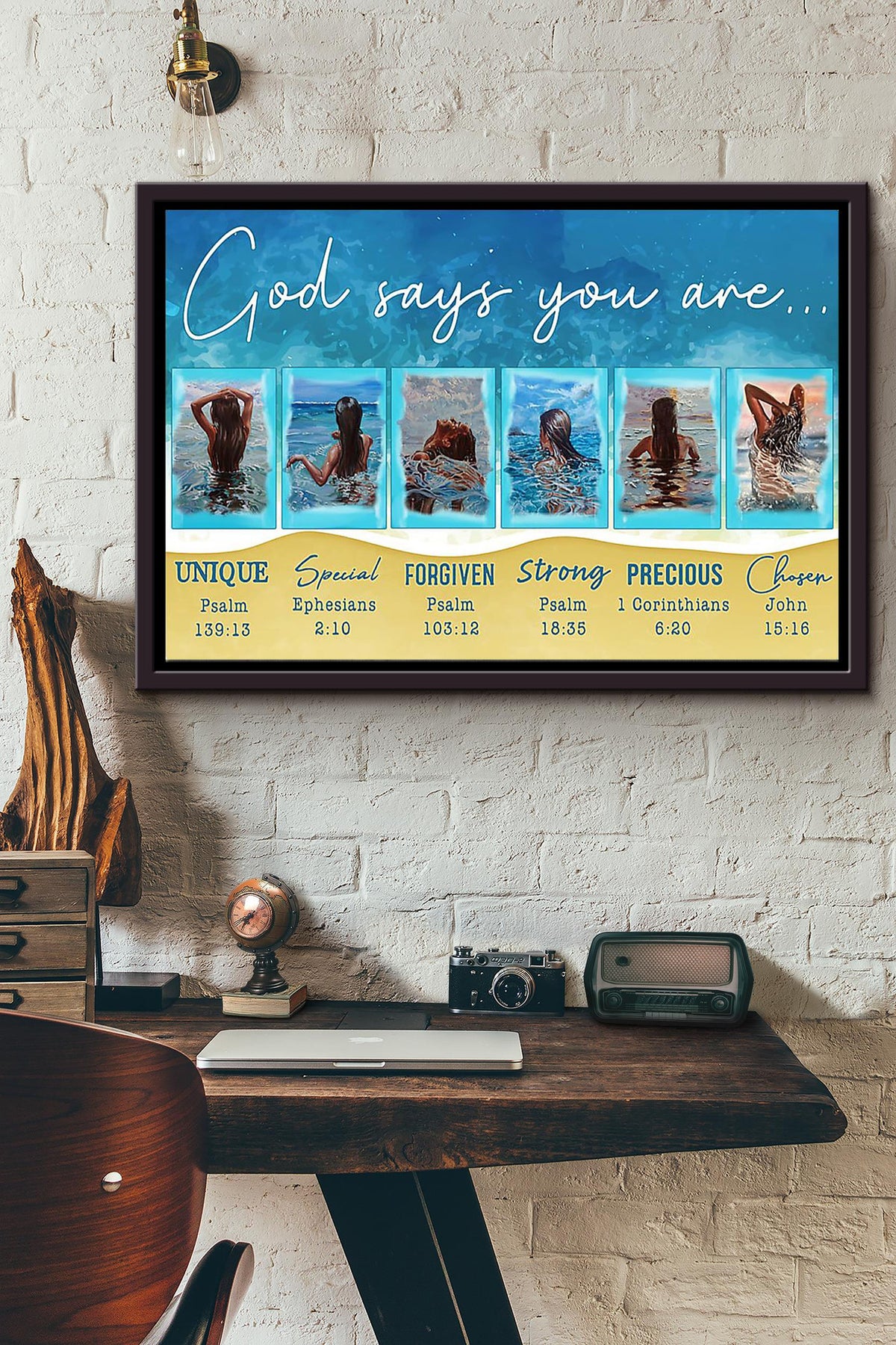 Women Be Strong Be Brave Be Humble Be Badass Everyday Swimming In The Sea Poster n Framed Matte Canvas