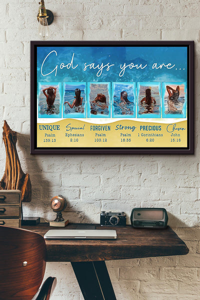 Women Be Strong Be Brave Be Humble Be Badass Everyday Swimming In The Sea Poster n Framed Matte Canvas