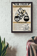The Cyclist Bike Cycling Poster Framed Matte Canvas