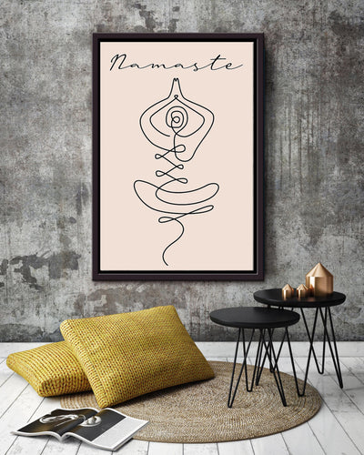 Namaste Minimalism For Yoga Studio Decor Framed Canvas