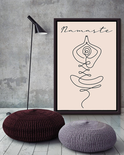 Namaste Minimalism For Yoga Studio Decor Framed Canvas