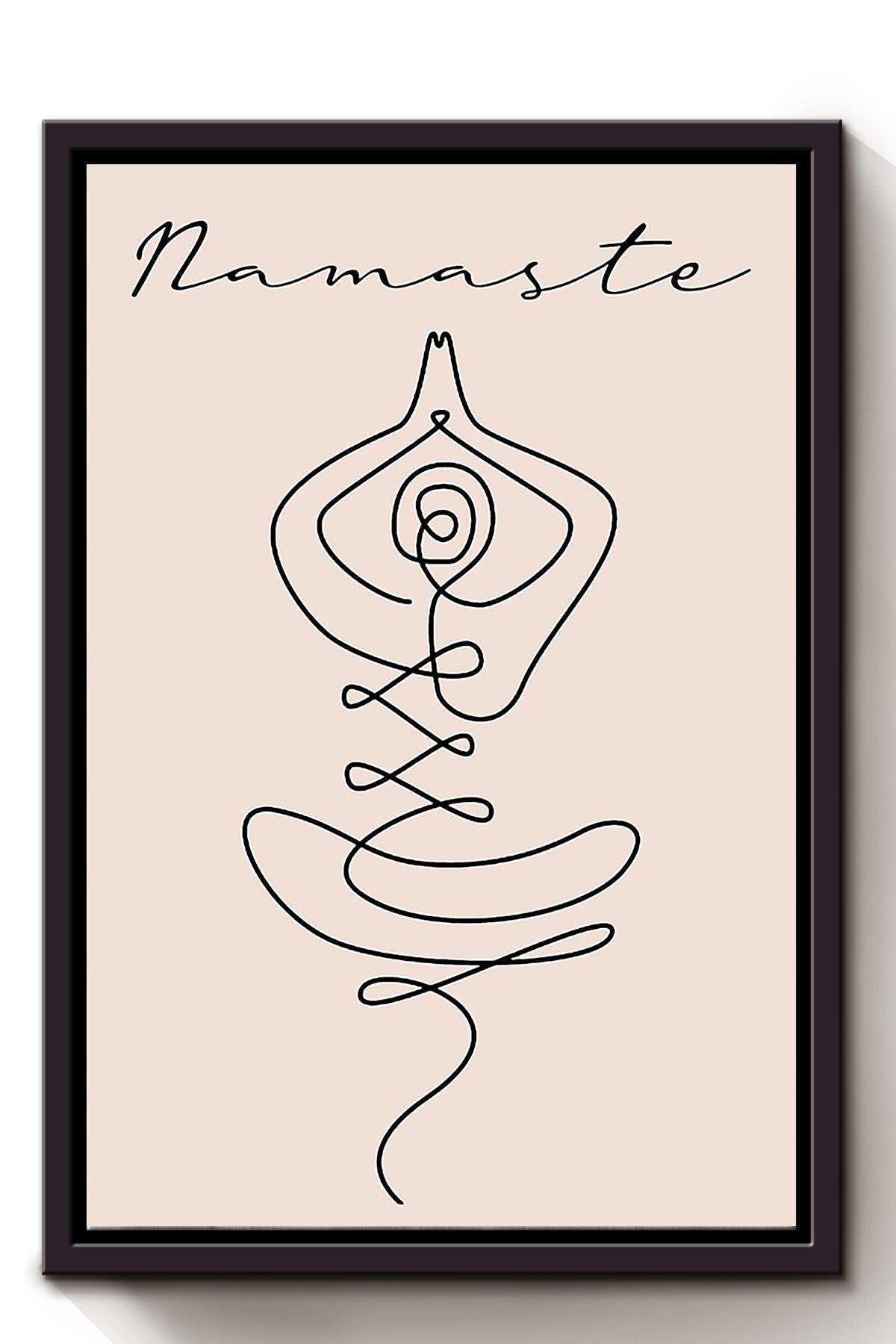 Namaste Minimalism For Yoga Studio Decor Framed Canvas