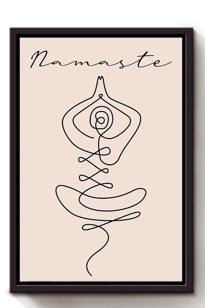 Namaste Minimalism For Yoga Studio Decor Framed Canvas