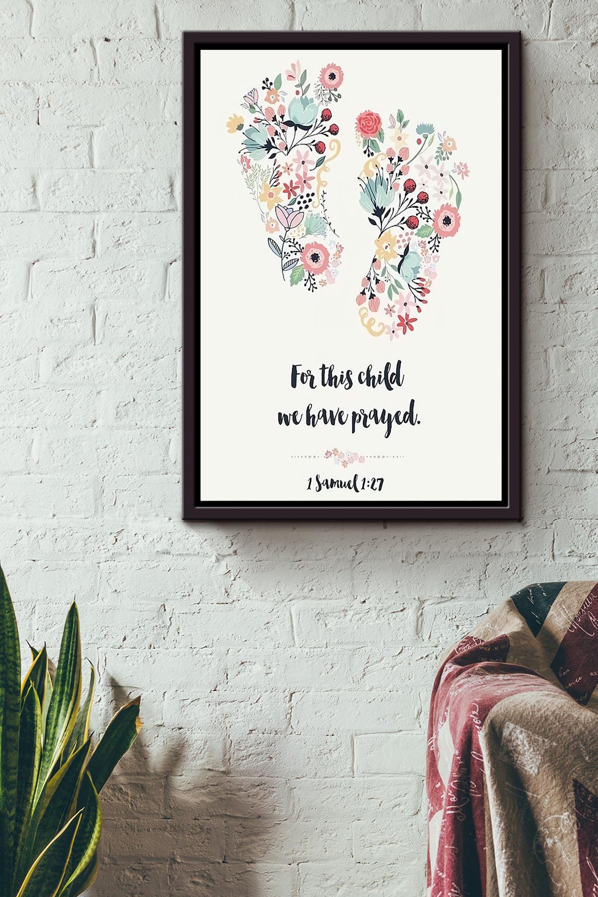 Personalized For This Child We Have Prayed For Kids Birthday Gift Framed Canvas