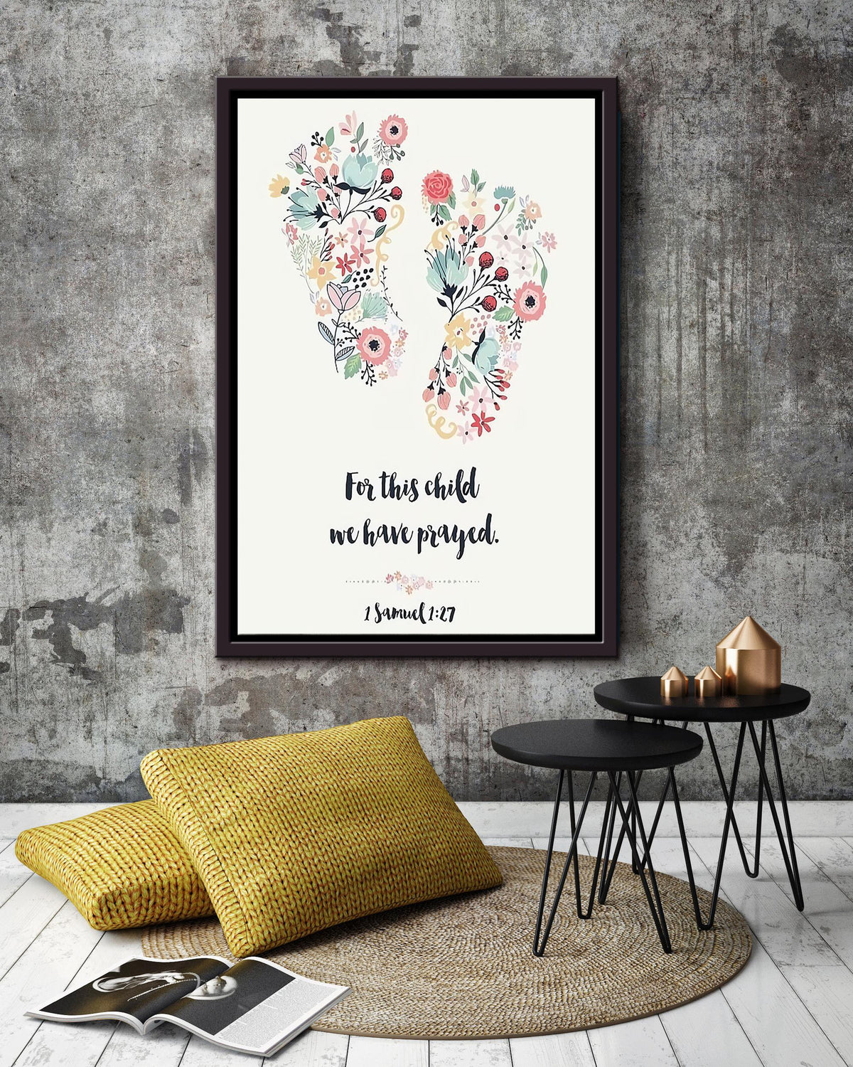 Personalized For This Child We Have Prayed For Kids Birthday Gift Framed Canvas