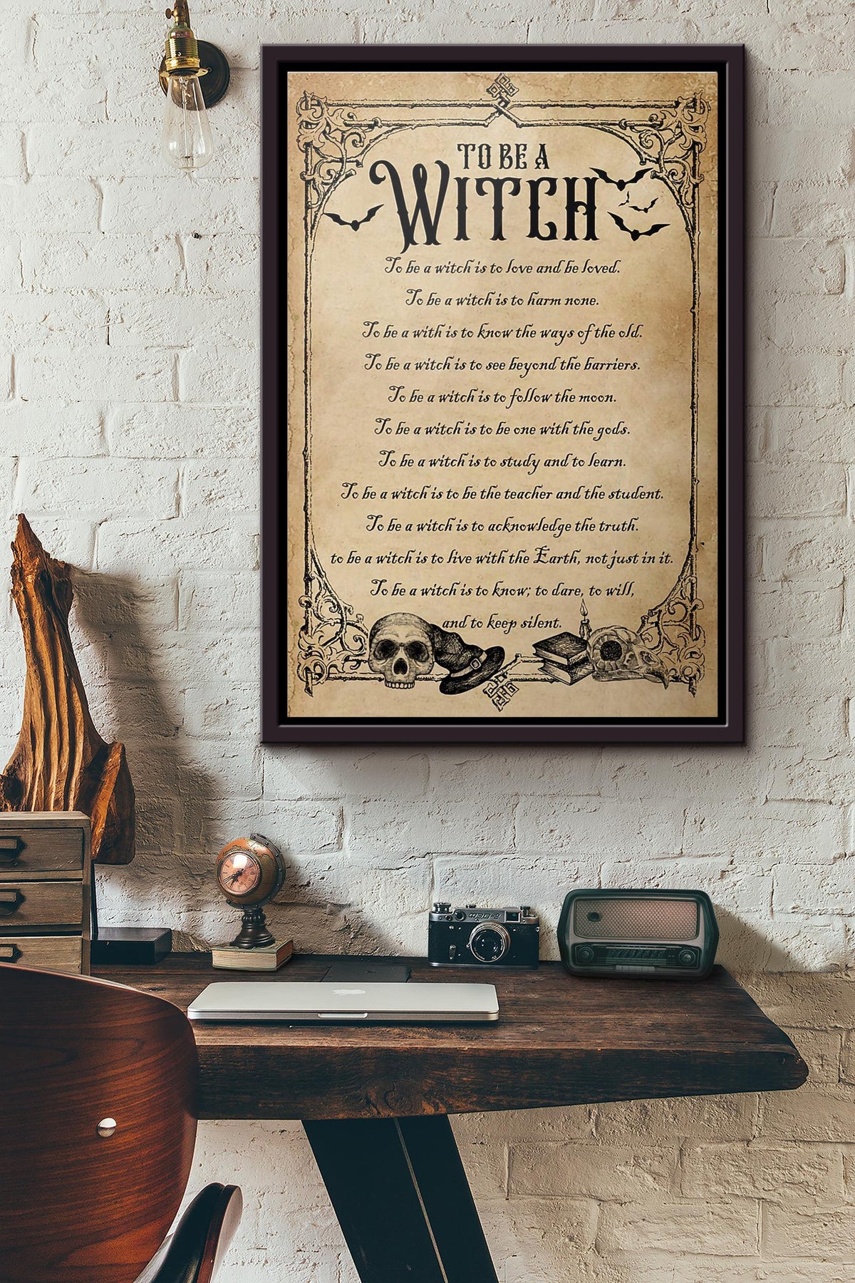 To Be A Witch Poster Framed Matte Canvas