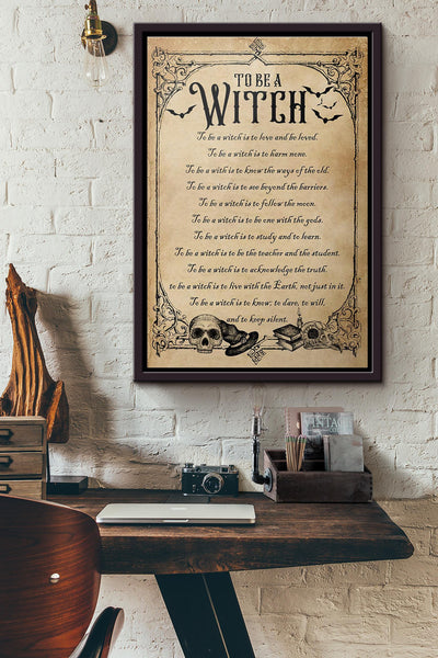 To Be A Witch Poster Framed Matte Canvas