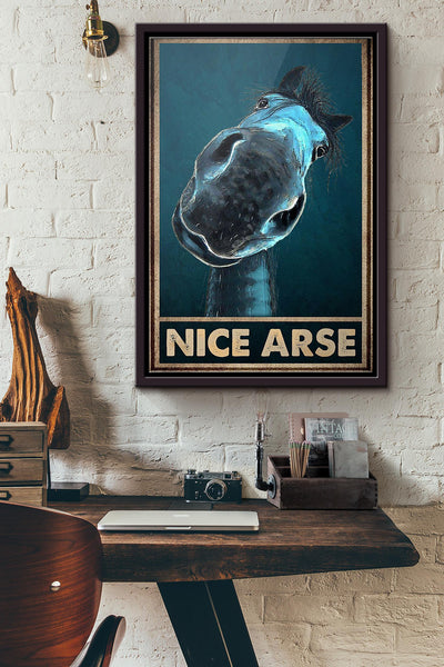 Horse Nice Arse Poster Framed Matte Canvas