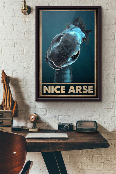 Horse Nice Arse Poster Framed Matte Canvas