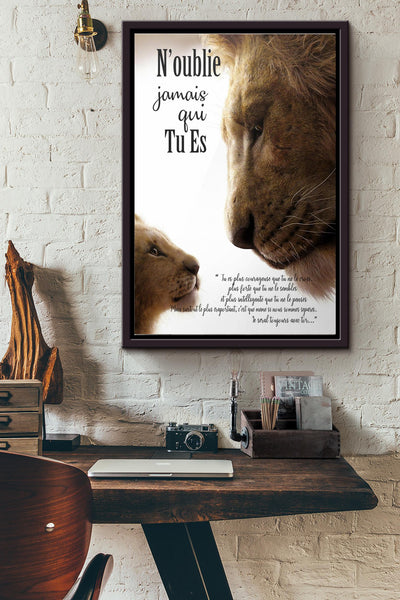 Noublie Jamais Qui Tu Es Affiche Poster Framed Matte Canvas