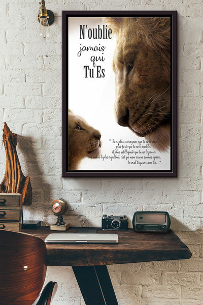 Noublie Jamais Qui Tu Es Affiche Poster Framed Matte Canvas
