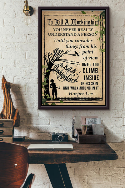 To Kill If Mockingbird Harper Lee Poster Framed Matte Canvas