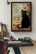 Cat Angels Dont Always Have Wings Sometimes They Have Whiskers Poster Framed Matte Canvas
