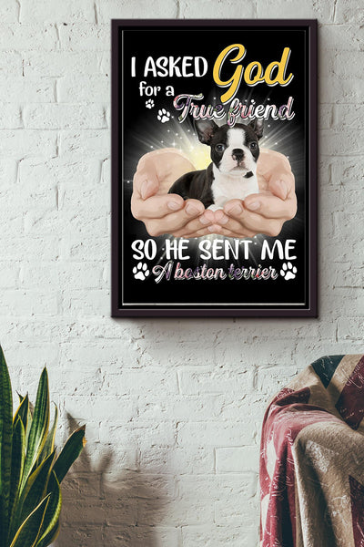 God Send Me A Boston Gift For You Framed Matte Canvas
