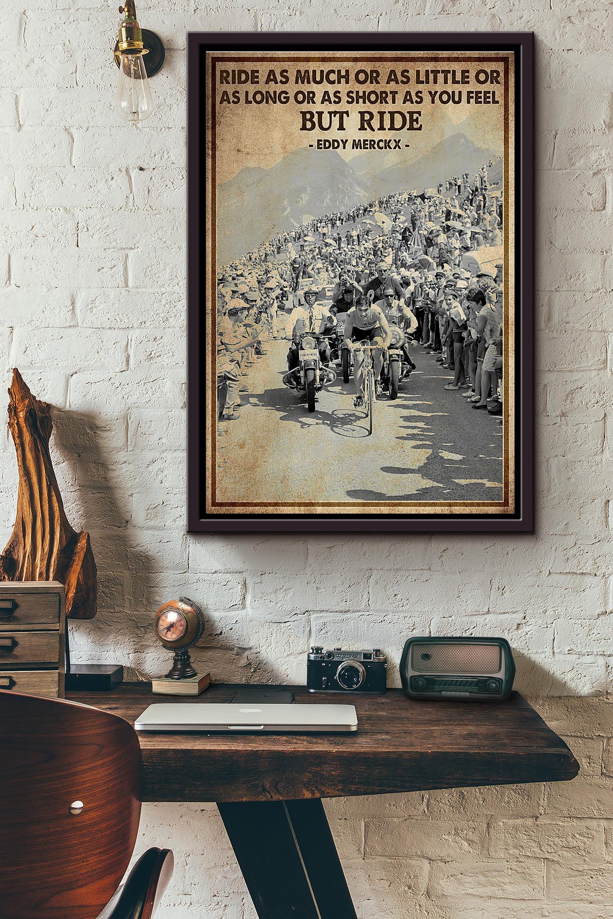 Cycling Ride As Much Or As Little Eddy Merck X Poster Framed Matte Canvas