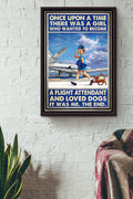 Girl Become Flight Attendant And Loved Dogs Framed Matte Canvas