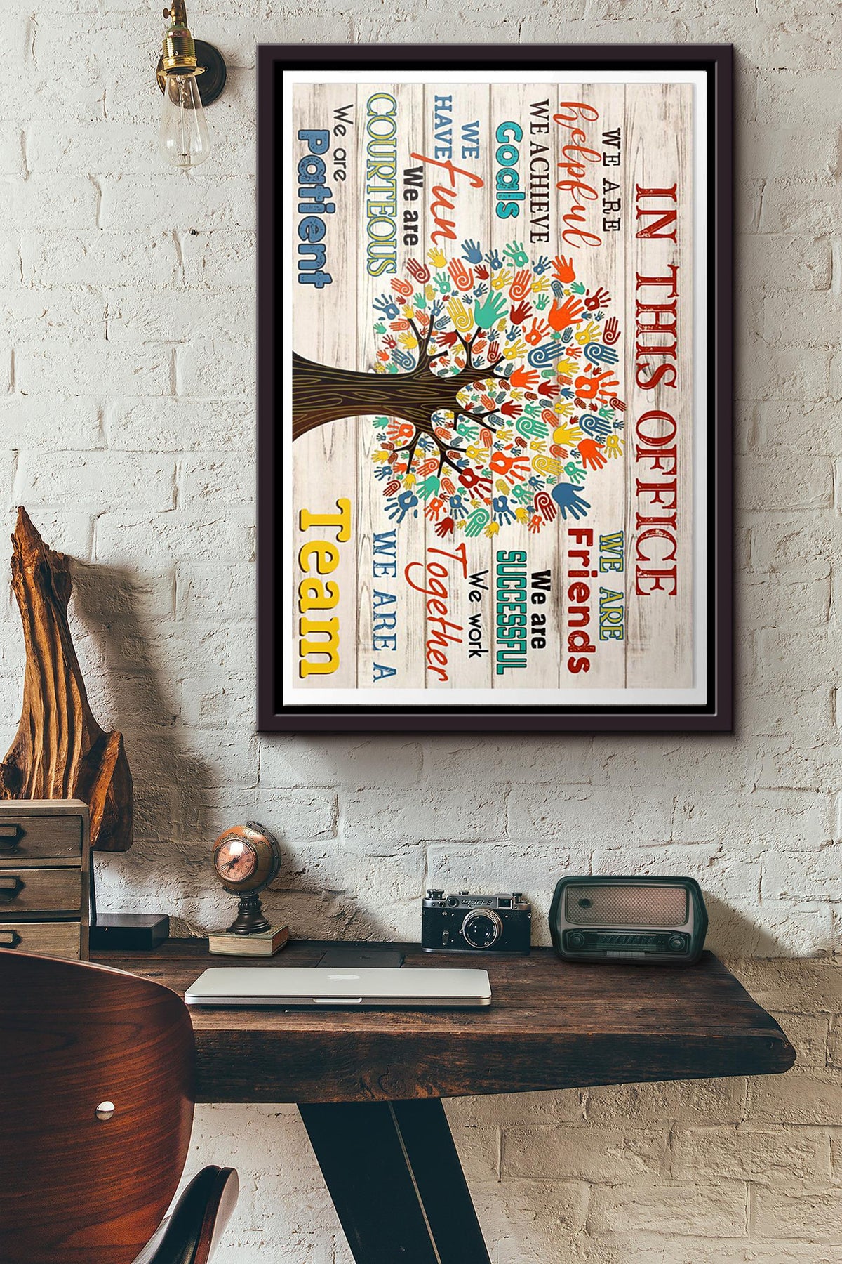 Social Worker In This Office We Are A Team Poster Framed Matte Canvas
